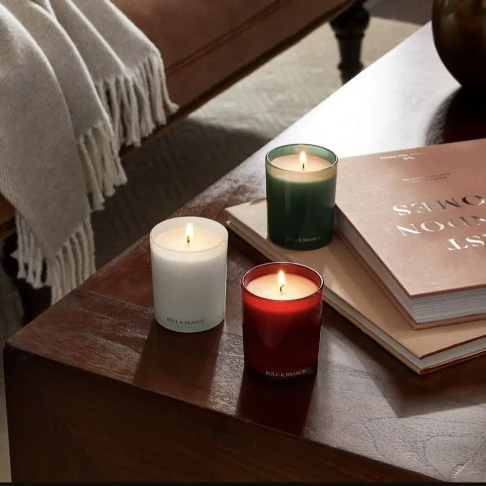 Boll & Branch Holiday Votive Candle Trio 100% Coconut & Apricot Wax Blend